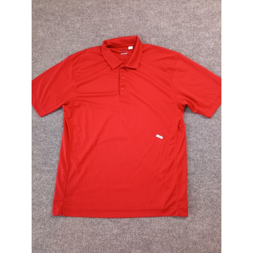 Cutter & Buck CB DryTec Luxe Polo Shirt Men's Large Red Performance Golf